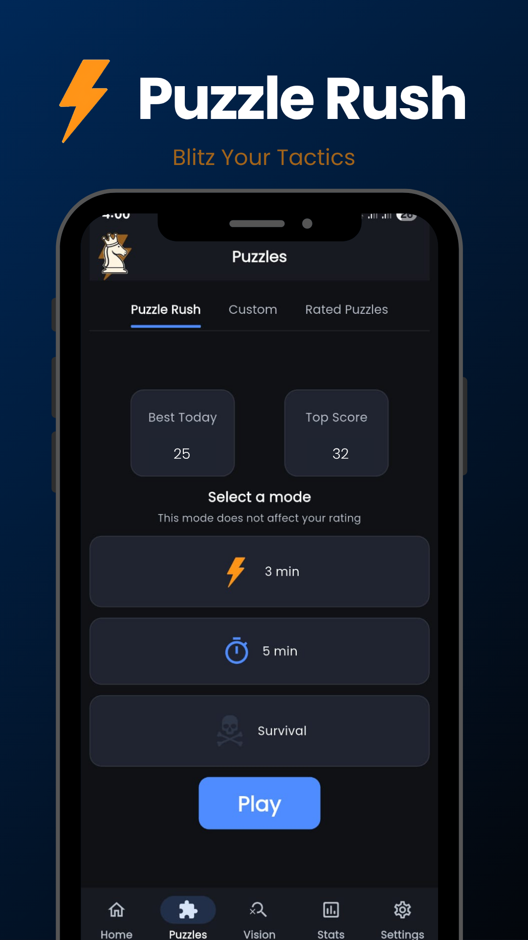 TacticMax Puzzle Rush mode on Android