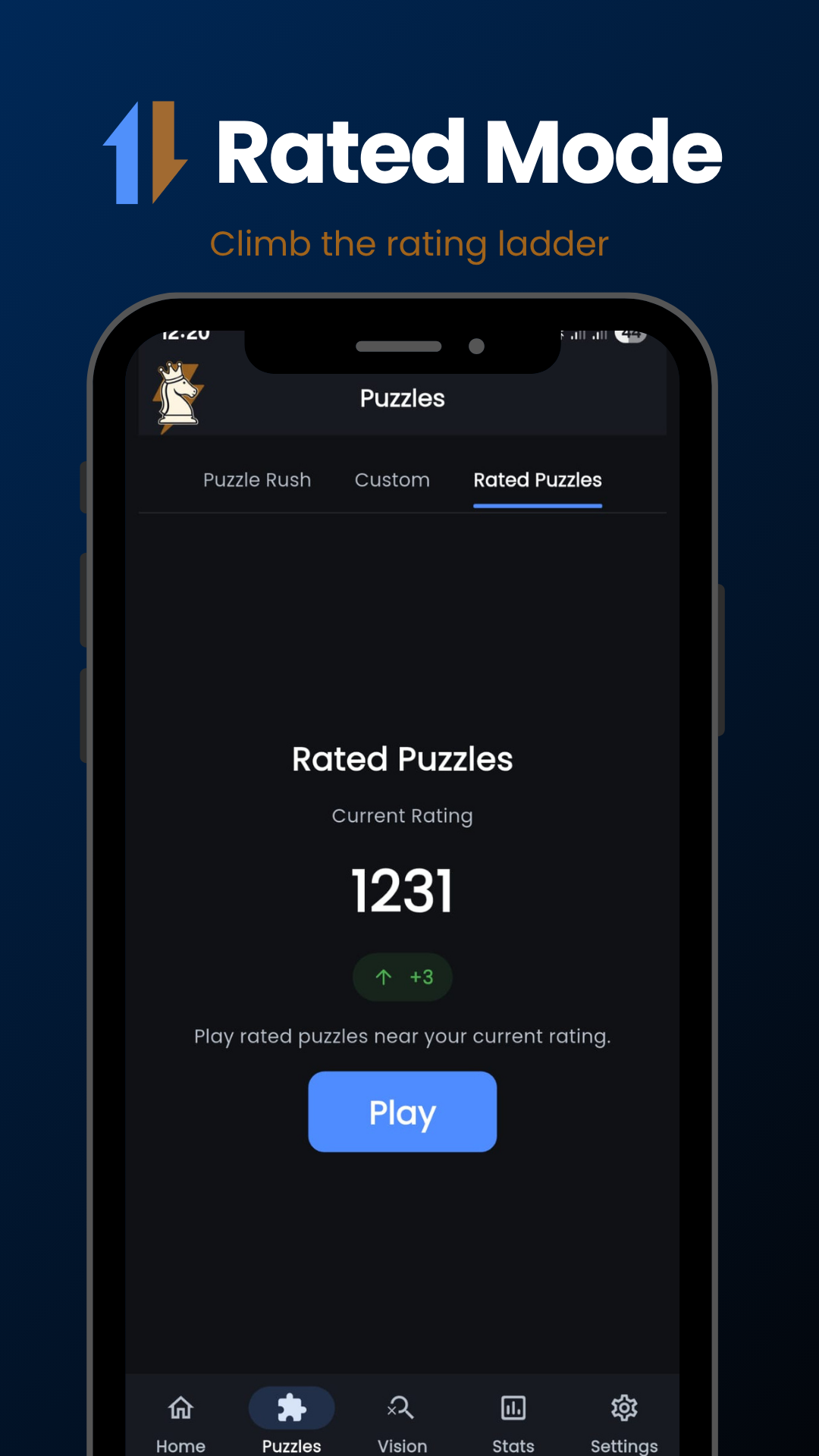 TacticMax rated chess tactics mode