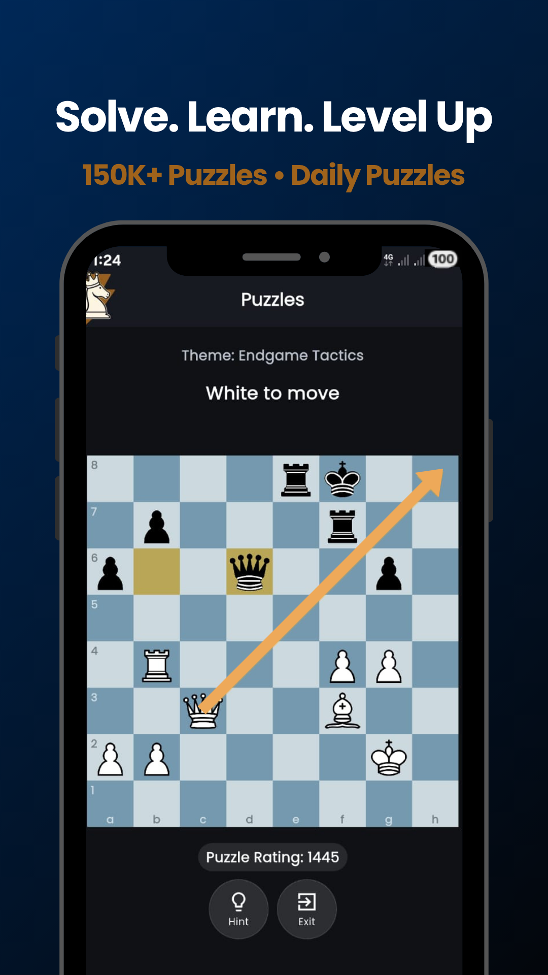 TacticMax home screen with chess tactics training dashboard